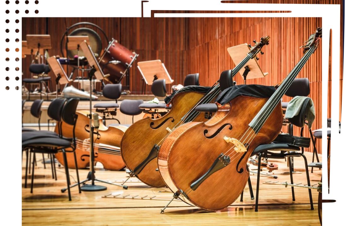 A group of instruments sitting on top of the floor.